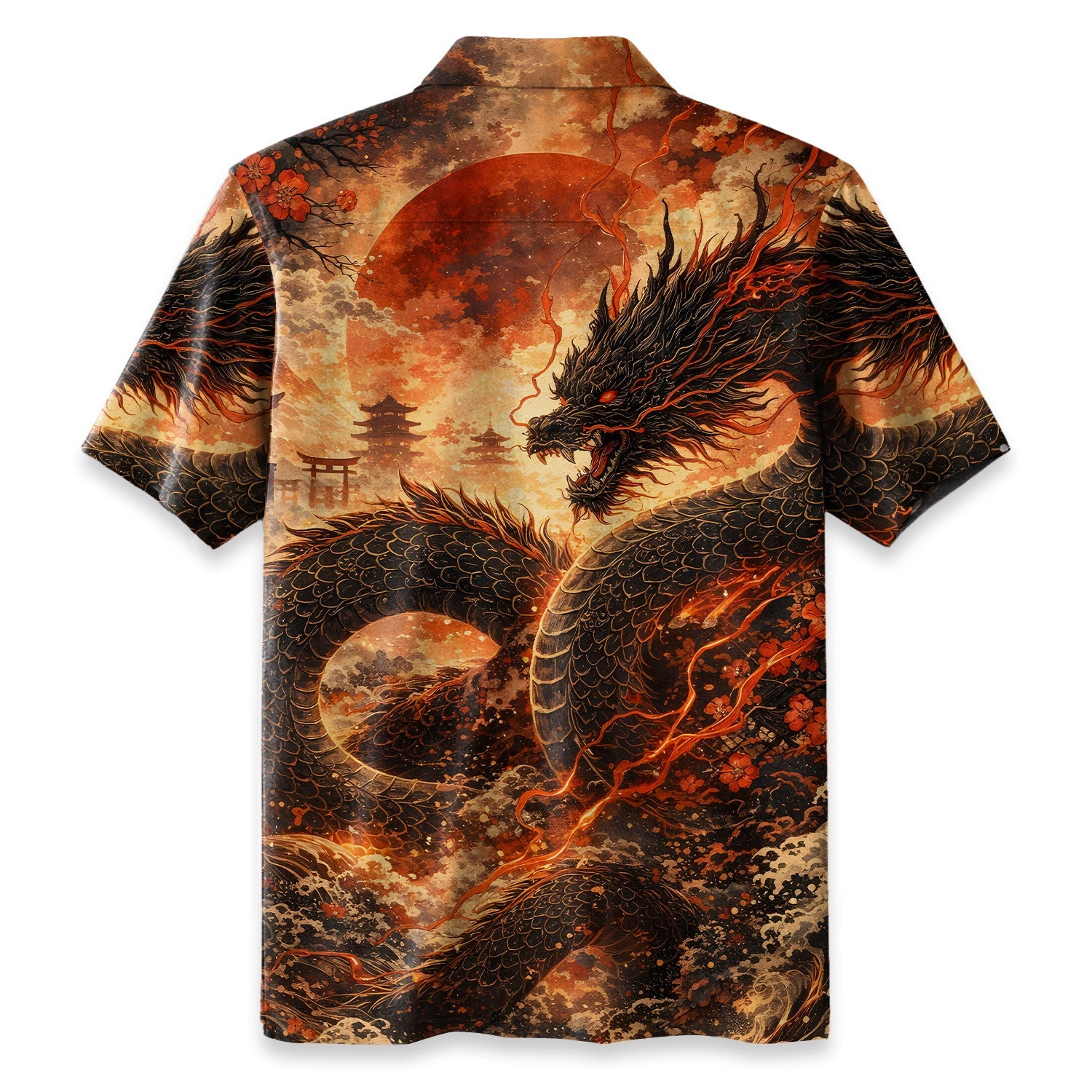 Crimson Storm Dragon Hawaiian Shirt