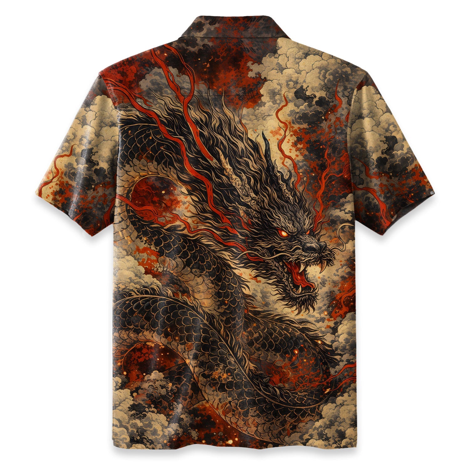 Crimson Storm Dragon Hawaiian Shirt