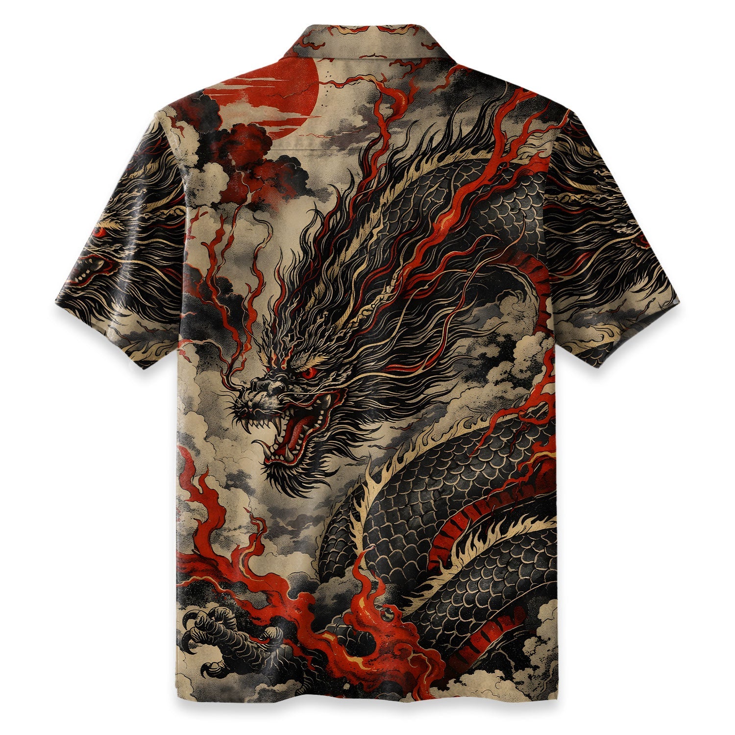 Crimson Storm Dragon Hawaiian Shirt