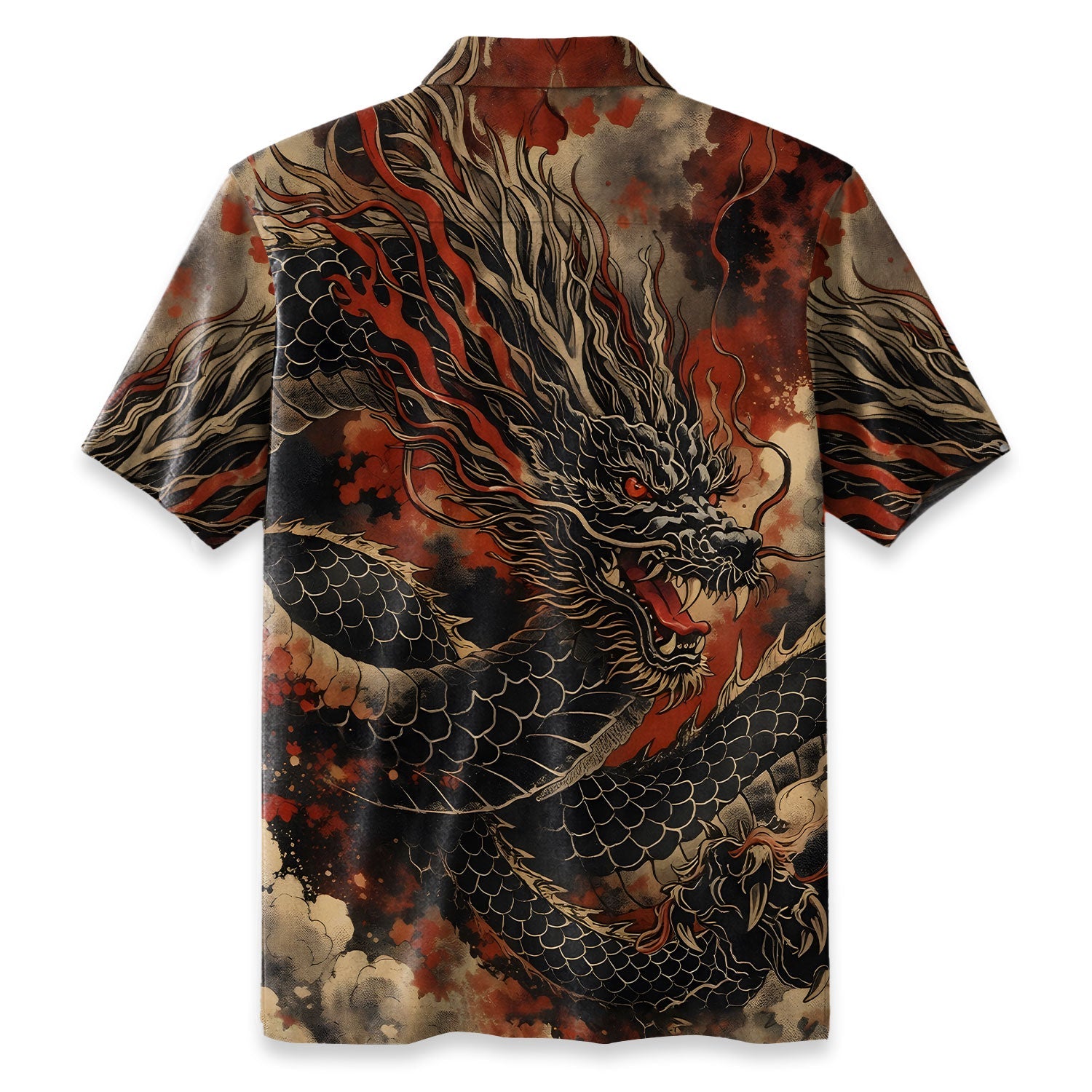 Crimson Storm Dragon Hawaiian Shirt