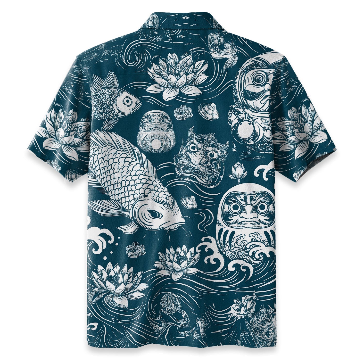 Daruma And Koi Hawaiian Shirt