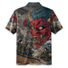 Demon And Samurai At Sea Hawaiian Shirt