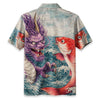 Dragon And Koi In The Wavesi Hawaiian Shirt