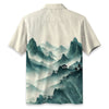 Misty Mountain Landscape Ink Hawaiian Shirt