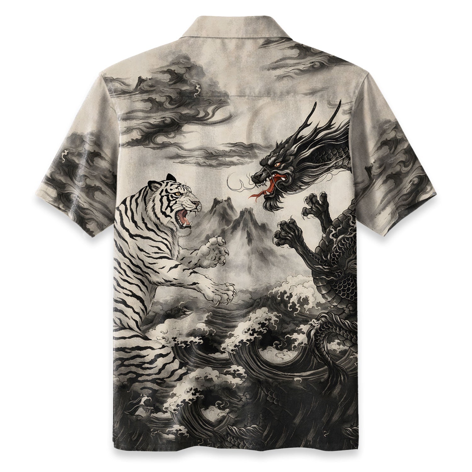 Fight Between Dragon And Tiger Hawaiian Shirt