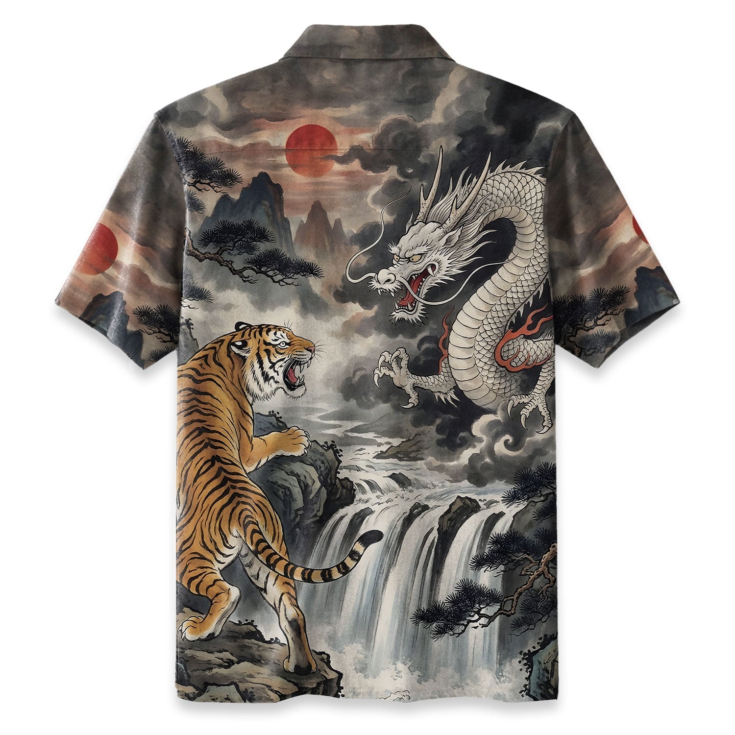 Fight Between Dragon And Tiger Hawaiian Shirt