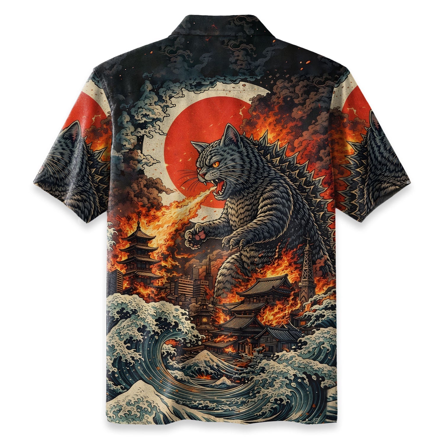 Monster and Wandering Cat Hawaiian Shirt