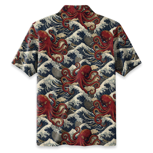 Great Wave Octopus Hawaiian Shirt