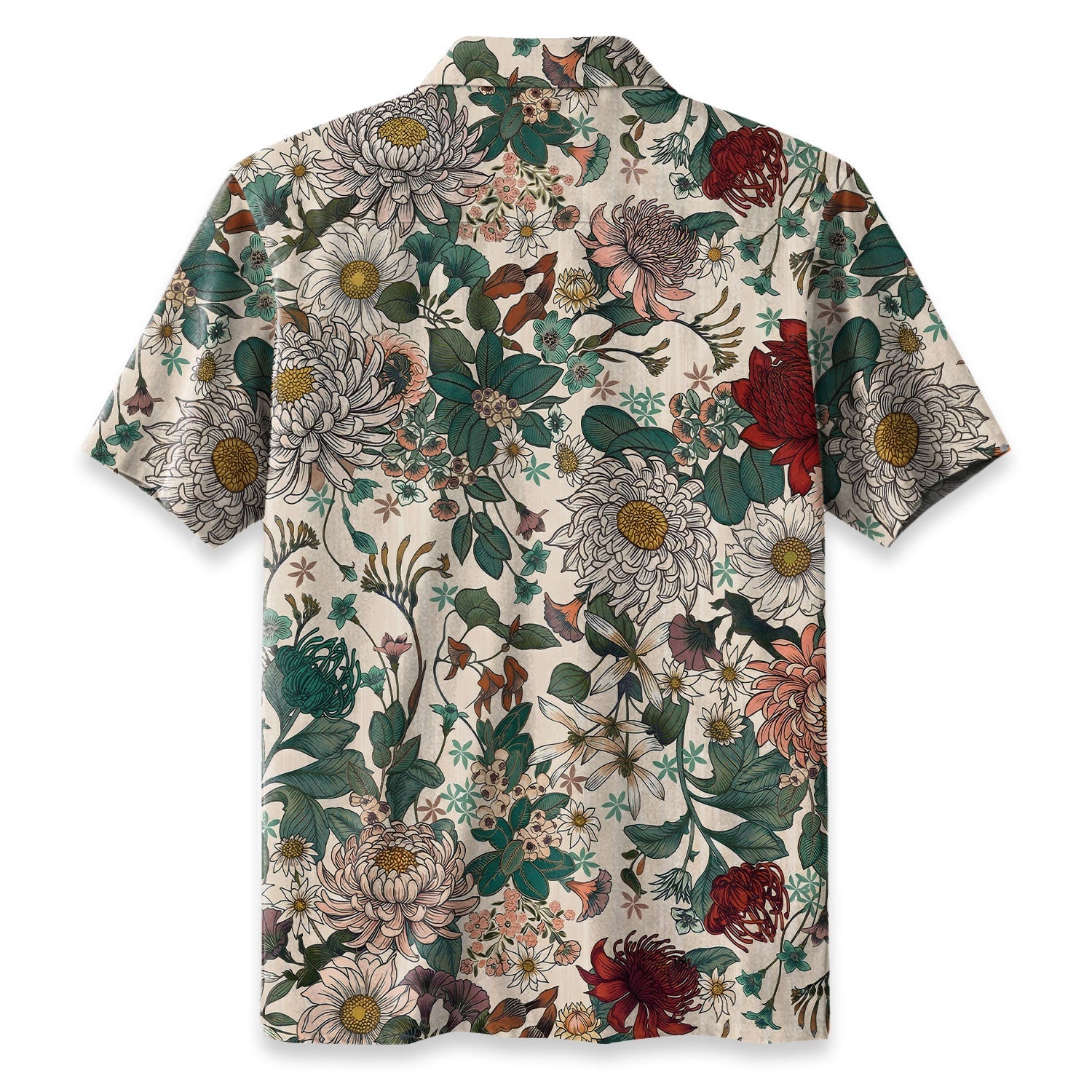 Crimson Daisy Hawaiian Shirt
