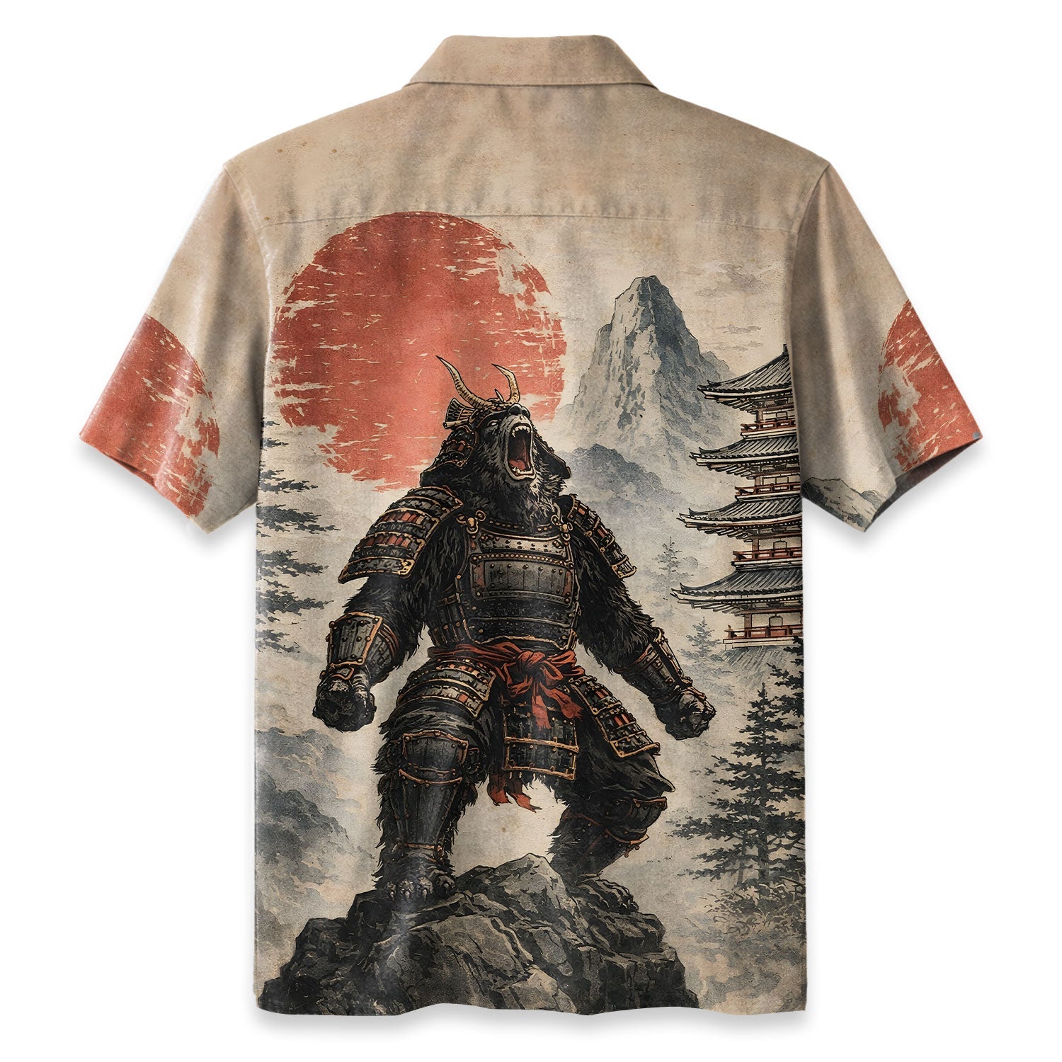 Japanese Samurai Bigfoot Hawaiian Shirt