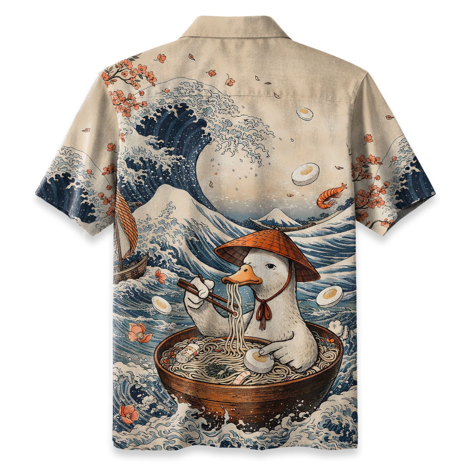 Naughty Duck Eating Ramen Hawaiian Shirt