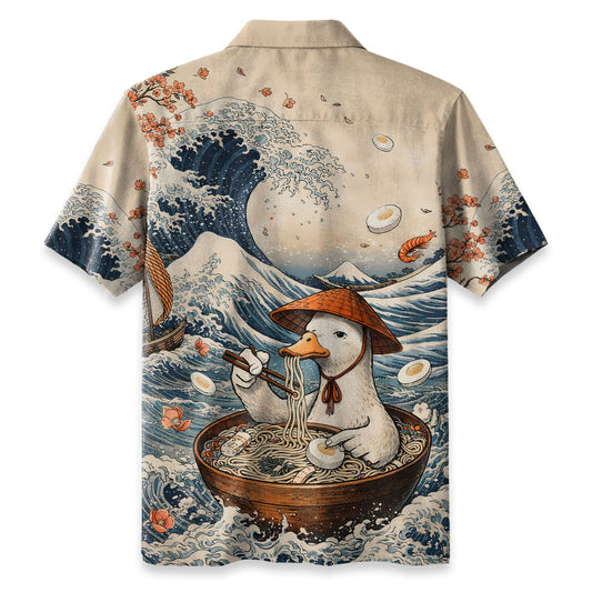 Naughty Duck Eating Ramen Hawaiian Shirt