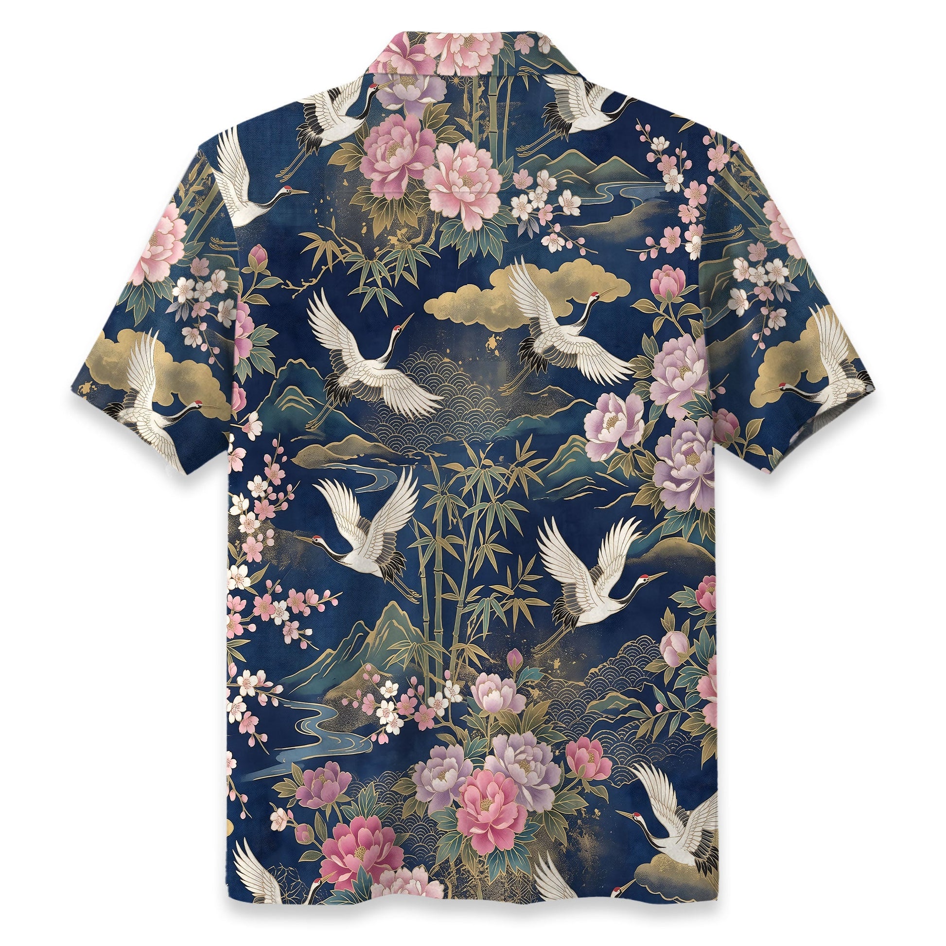 Cranes of Edo Hawaiian Shirt