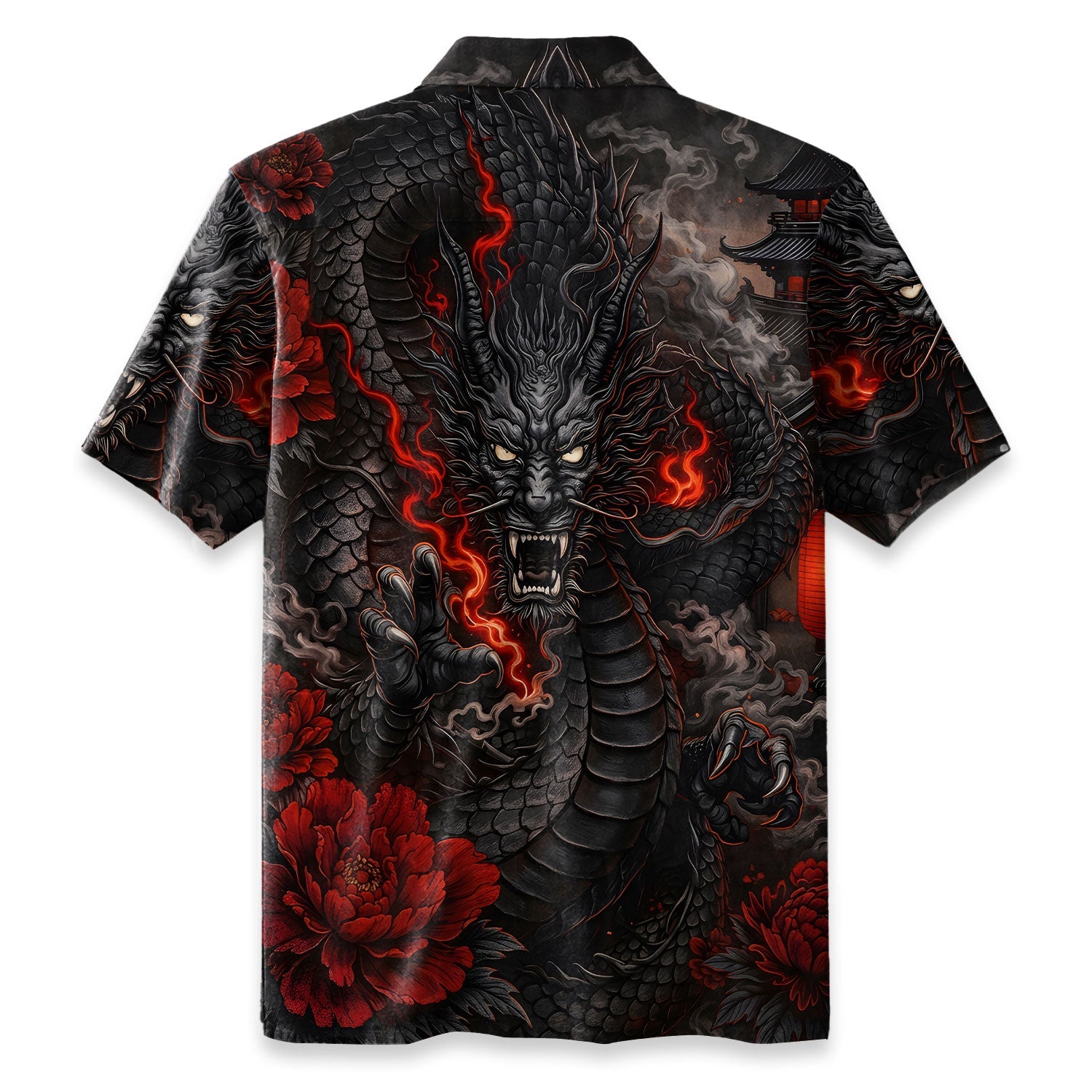 Shadow Fire Dragon Hawaiian Shirt
