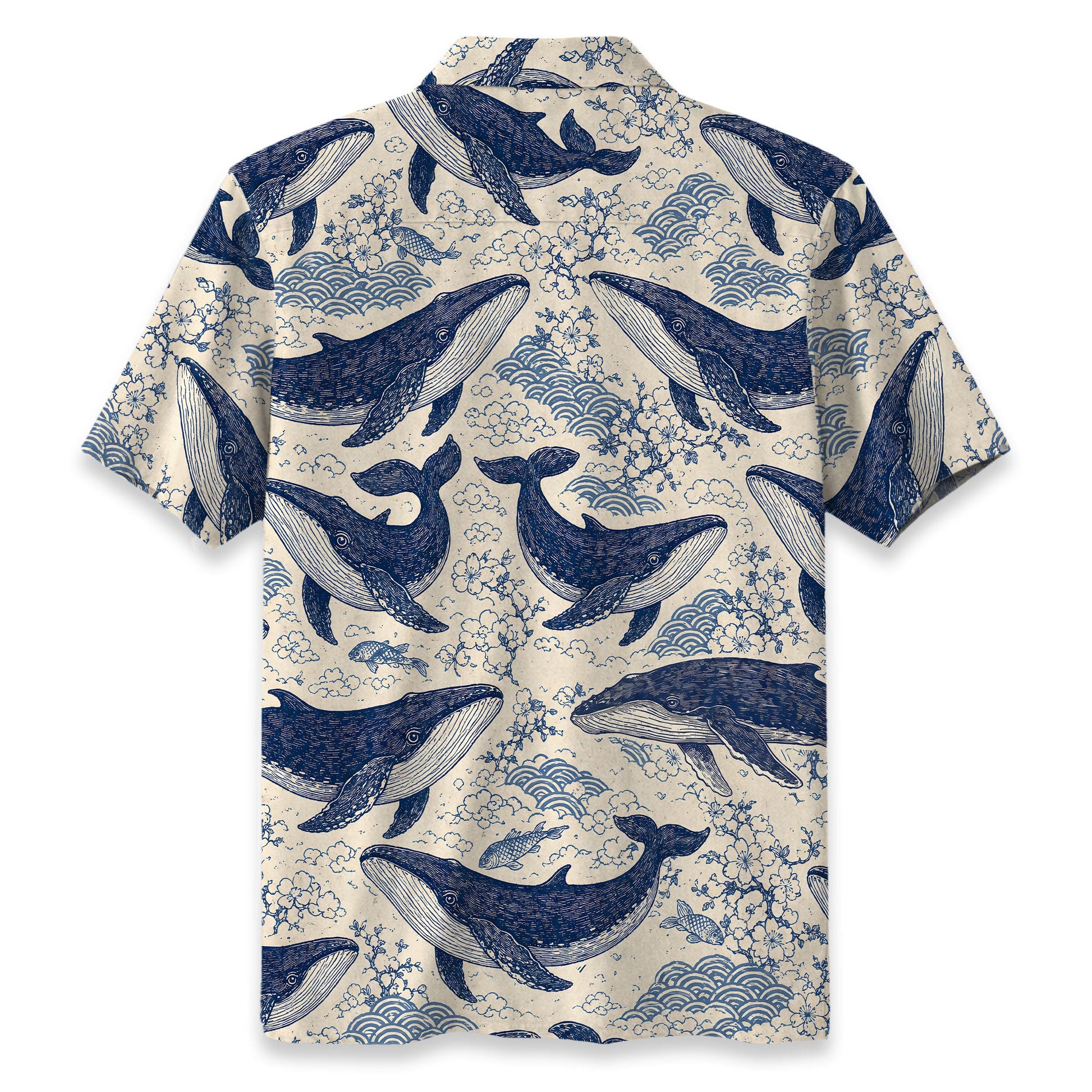Blue Ocean Whale Hawaiian Shirt