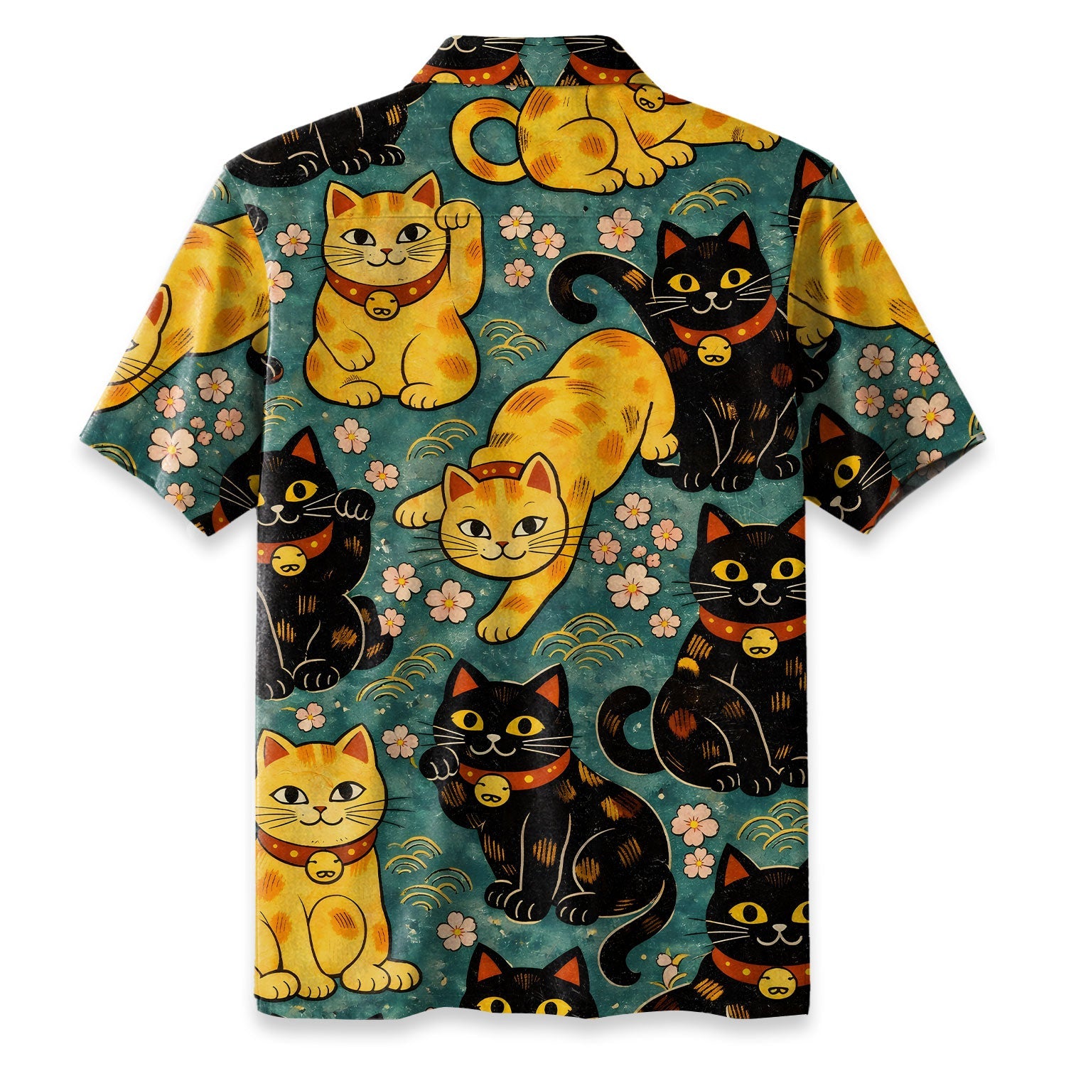 Yellow Cat And Black Cat Hawaiian Shirt