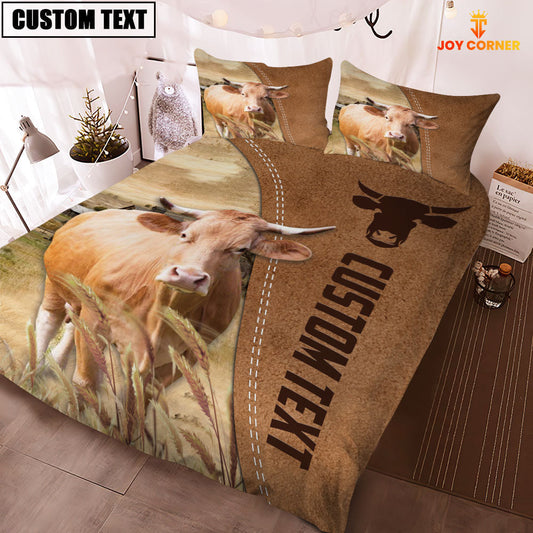 Uni Custom Name Gelbvieh Cattle Brown Bedding Set