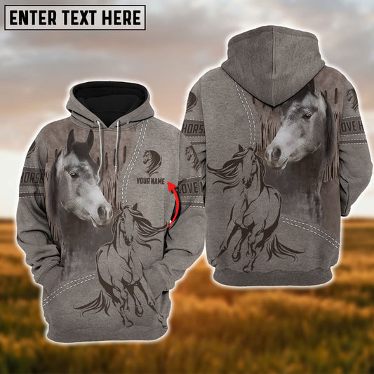 Uni Custom Name Horse Lovers 3D Hoodie