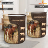 Uni Ayrshires Custom Name Leather Pattern Laundry Basket
