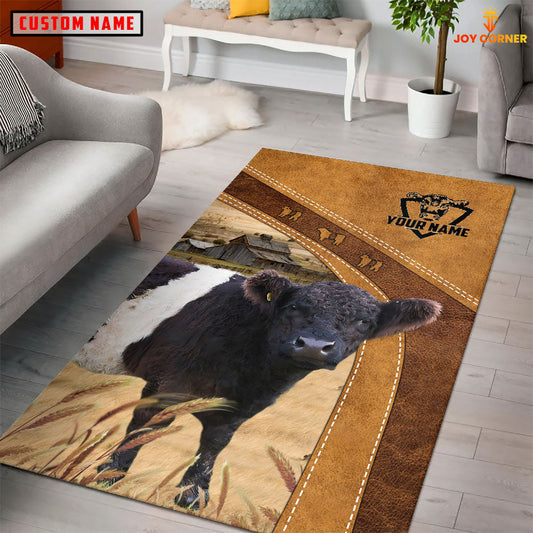 Uni Belted Galloway Farming Brown Personalized Name 3D Rug