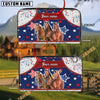 Uni American Quarter Horse America Lover Custom Name 3D Leather Clutch