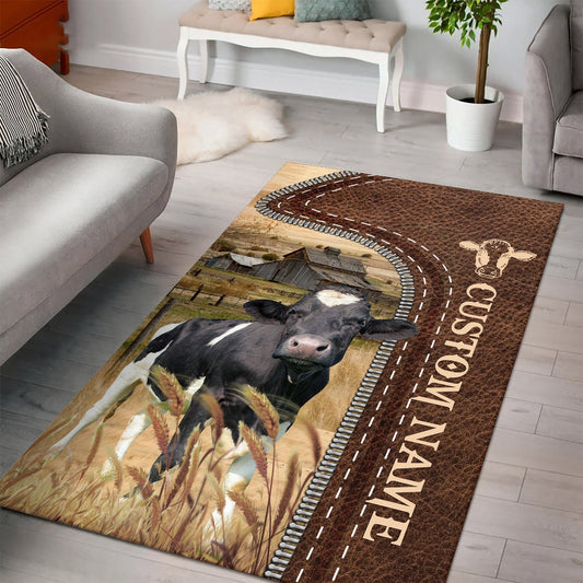 Uni Holstein Farming Personalized Name 3D Rug