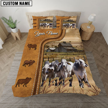 Uni Brahman On The Farm Personalized Name Bedding Set