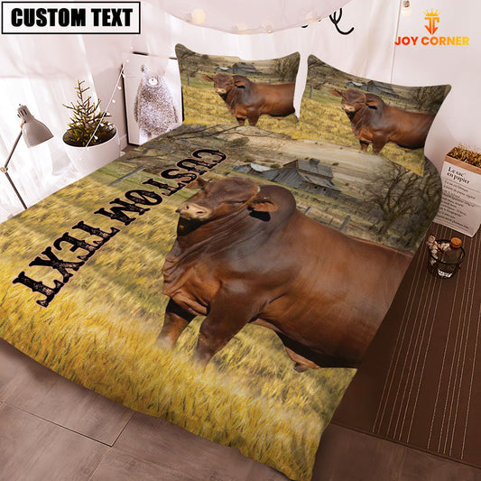 Uni Personalized Name Beefmaster Cattle On The Farm 3D Bedding Set