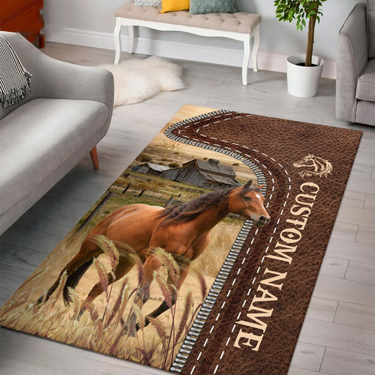 Uni Horse Farming Personalized Name 3D Rug