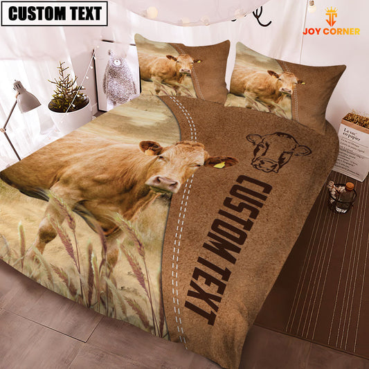 Uni Custom Name Limousin Cattle Brown Bedding Set