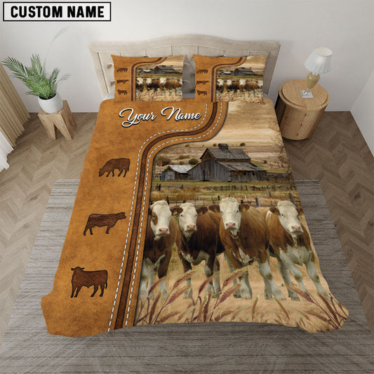 Uni Simmental On The Farm Personalized Name Bedding Set