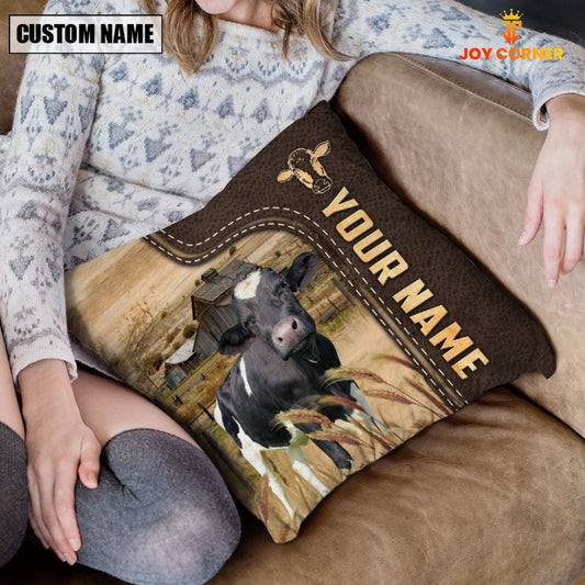 Uni Holstein Custom Name Leather Pattern Pillow Case