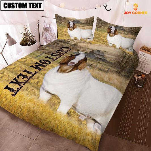 Uni Personalized Name Boer Cattle On The Farm 3D Bedding Set