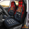 Uni Customized Name Red Angus Jean Overalls Pattern Car Seat Covers (2Pcs)