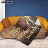 Uni Personalized Name Watusi Leather Pattern Blanket