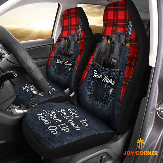 Uni Customized Name Dexter Jean Overalls Pattern Car Seat Covers (2Pcs)