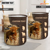 Uni Highland Custom Name Leather Pattern Laundry Basket