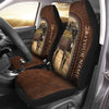Uni Mule Personalized Name Leather Pattern Car Seat Covers Universal Fit (2Pcs)