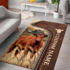 Uni Red Angus Farming Personalized Name 3D Rug