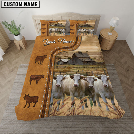 Uni Charolais On The Farm Personalized Name Bedding Set