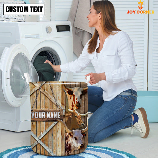 Uni Texas Longhorn Barn Custom Name Laundry Basket