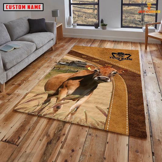 Uni Jersey Farming Brown Personalized Name 3D Rug