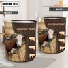 Uni Hereford Custom Name Leather Pattern Laundry Basket
