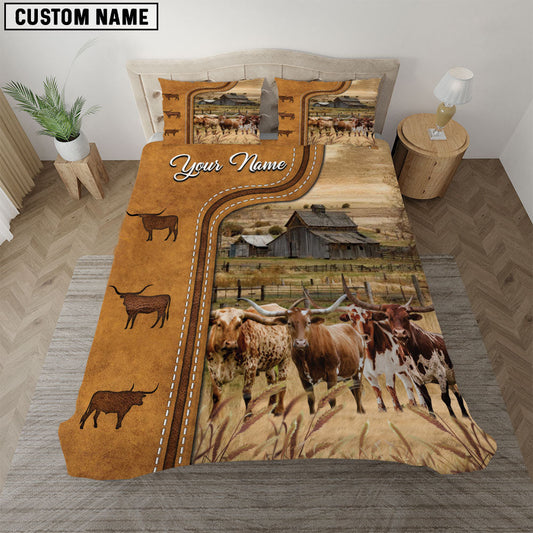 Uni Texas Longhorn On The Farm Personalized Name Bedding Set