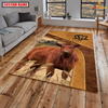 Uni Red Angus Farming Brown Personalized Name 3D Rug