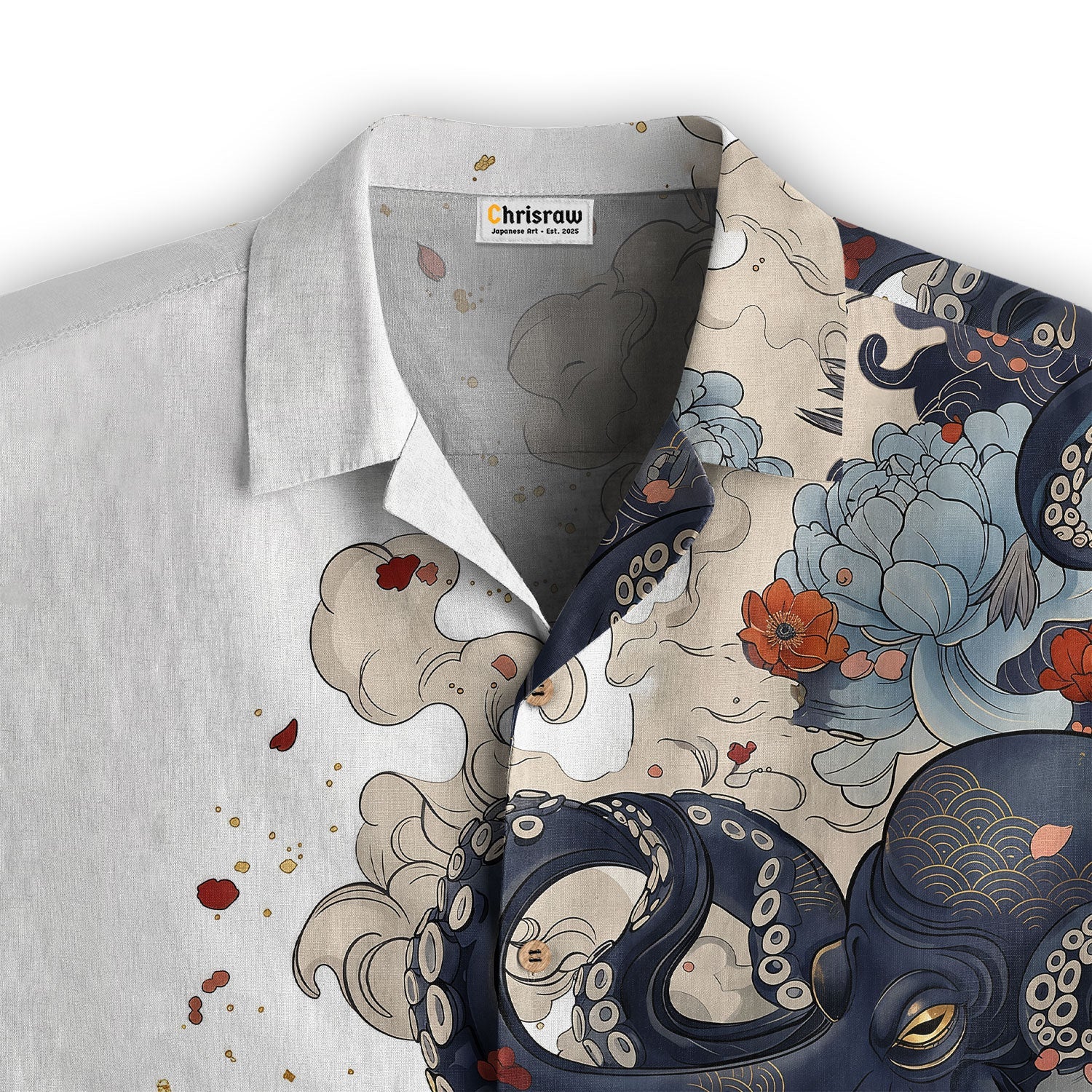 Octopus with Flowers and Clouds Hawaiian Shirt