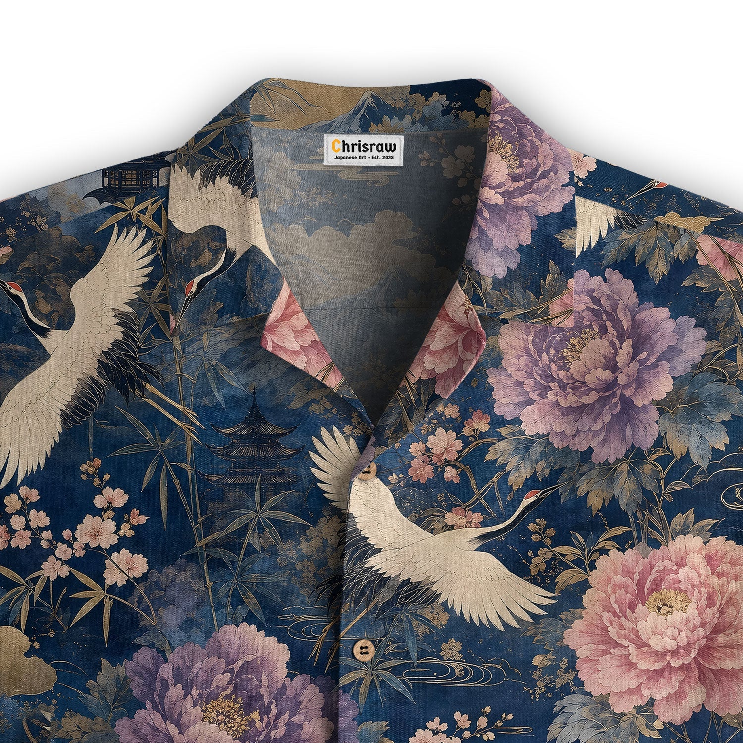 Cranes of Edo Hawaiian Shirt