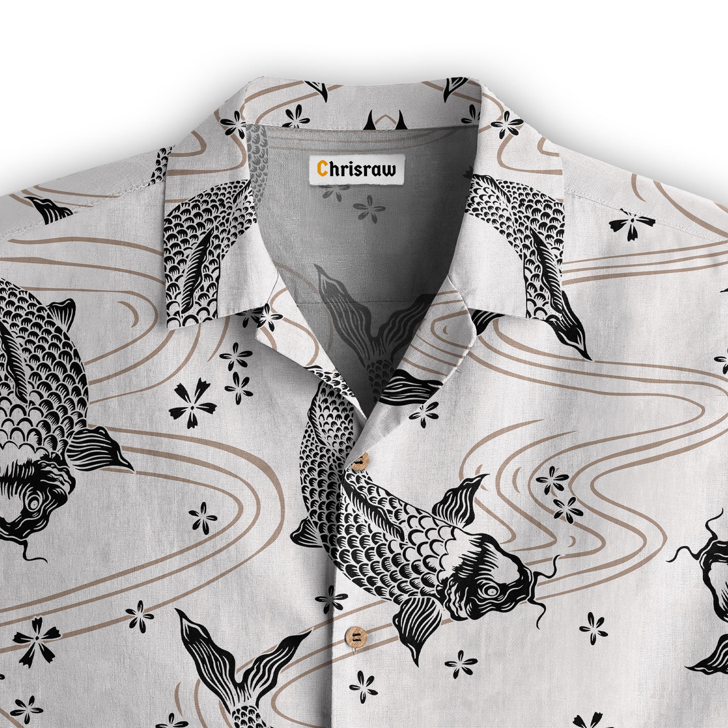 Black Koi And White Koi Hawaiian Shirt
