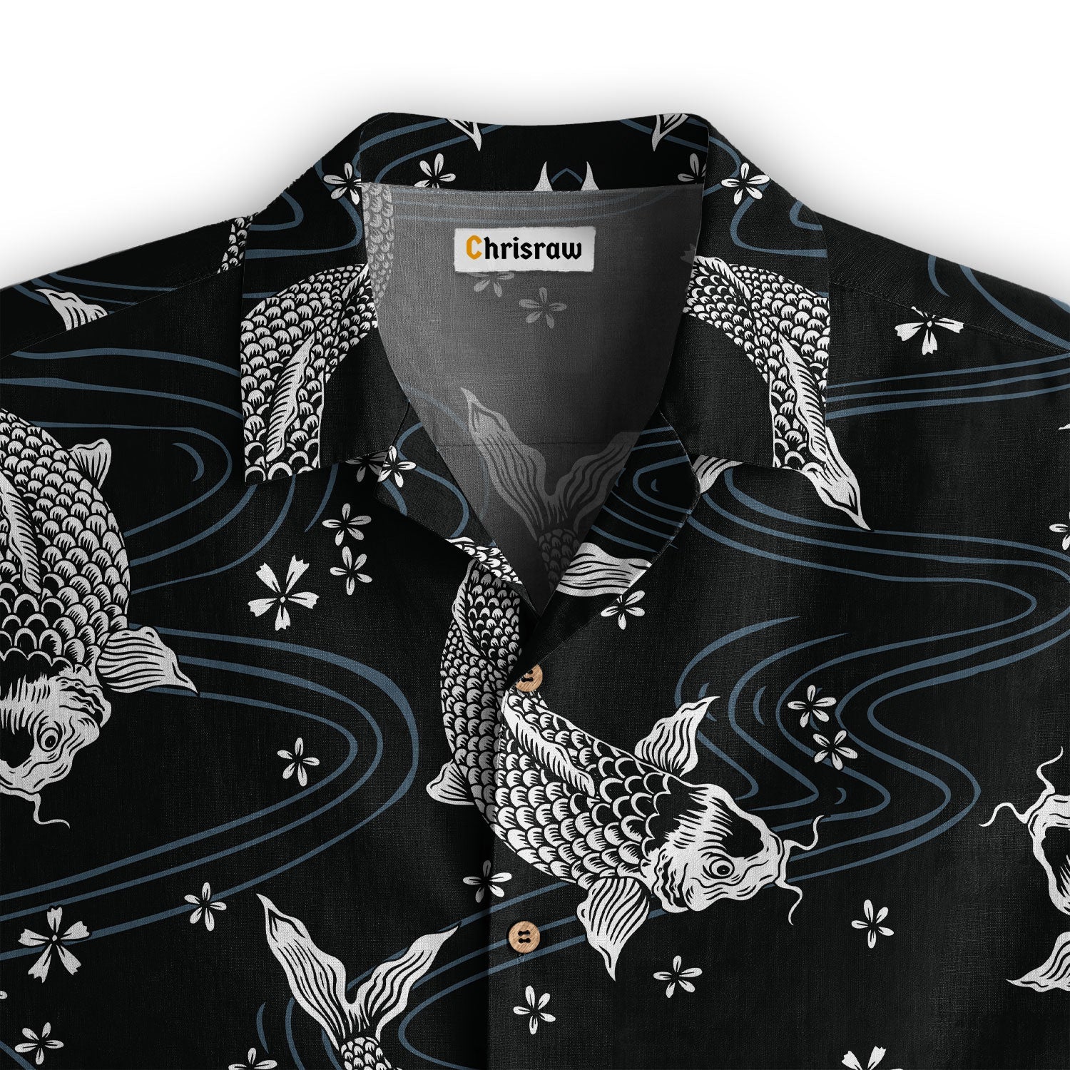 Black Koi And White Koi Hawaiian Shirt