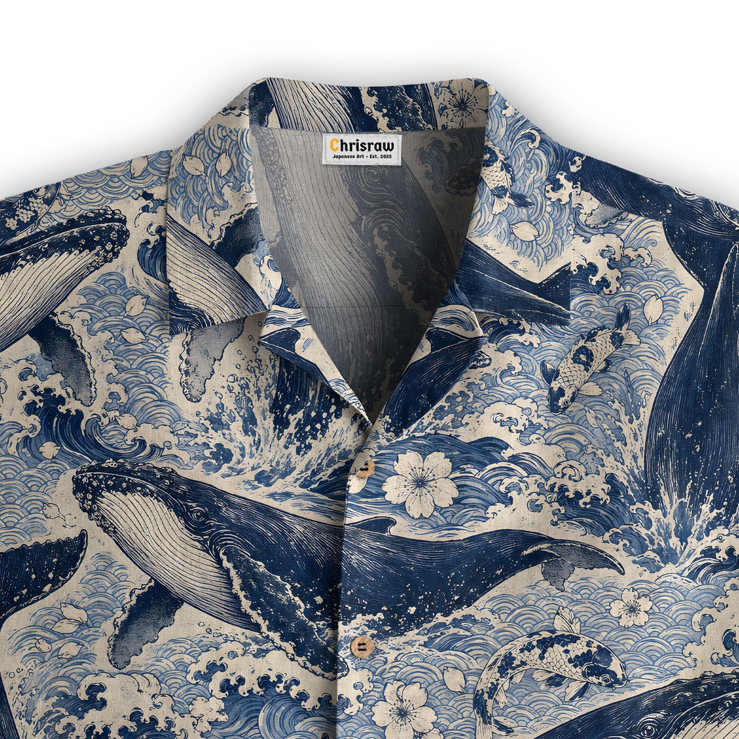 Blue Ocean Whale Hawaiian Shirt